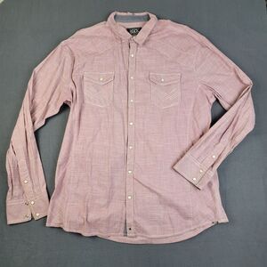 Buckle Black Athletic Fit Pink Long Sleeve Metal Buttons Men's Size 2XL